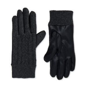 Time and Tru Women's Mixed Media Knit and Faux Leather Gloves‎